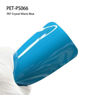 PET-PS066 PET Crystal Miami Blue Vinyl Cork Grain Wrap Sticker 1,52 X 18m / 1 Ruloir résistant à la fatigue