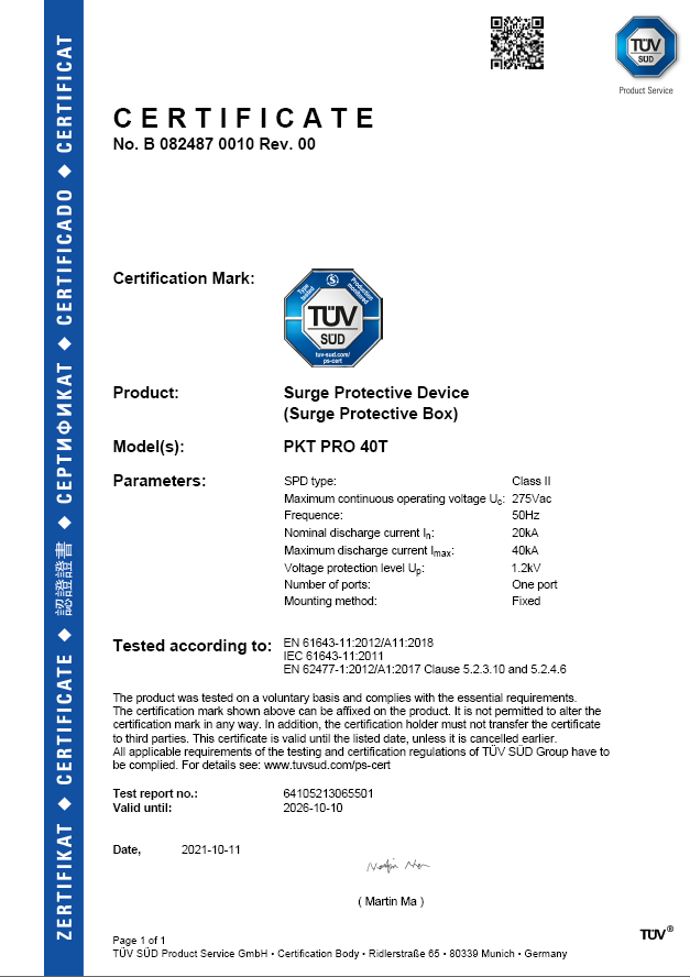Shenzhen LLH Electrical Co., Ltd. Certifications