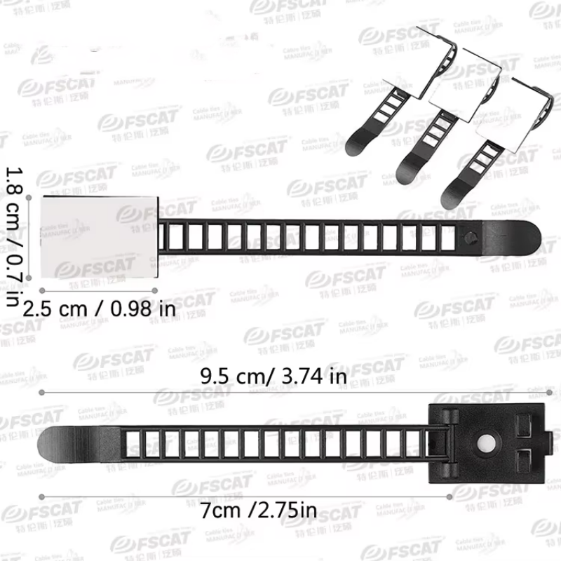 Adjustable Adhesive Backed Cable Tie Mount Nylon Material For Industrial