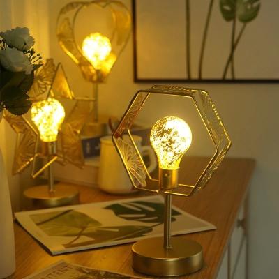 23*10.5*29cm Hollow Star Shape Night Light  Wrought Iron Bedside Lamp