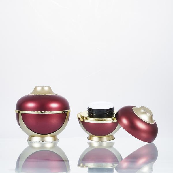 50g 120ml Luxury Cosmetic Packaging Red Glass Acrylic Lotion Essence Face Cream Jar