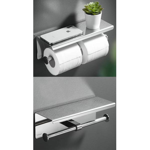 Double Roll Stainless Steel Toilet Paper Dispenser With Brushed Nickel Matte Black Color