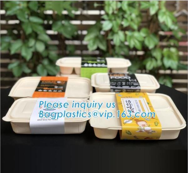 Take Away Fast Food, Compartment Packing Box, Containers, Starch Biodegradable, Environmental Lunch Meal Box