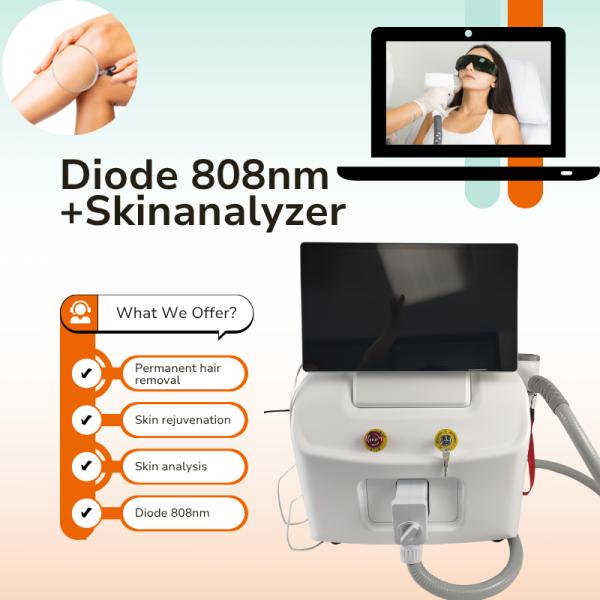 2 in 1 808nm Diode Laser Device with Scalp and Skin Analysis Function TEC Sapphire Cooling Diode Laser Hair Removal Equipment
