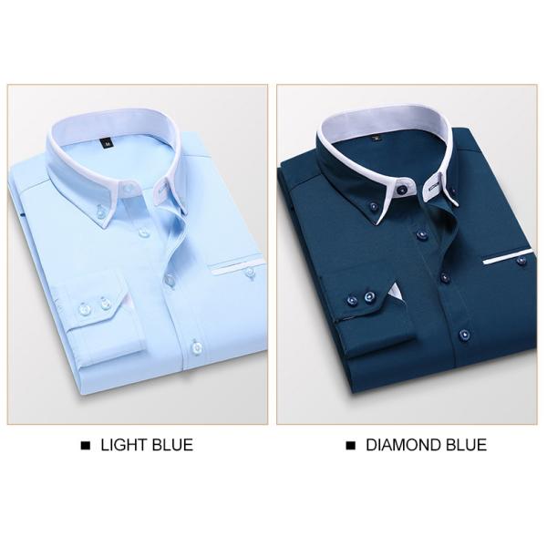 Необычный стиль мужской бизнес рубашка с длинным рукавом Корейская платина без глажки Слим Фит рубашка