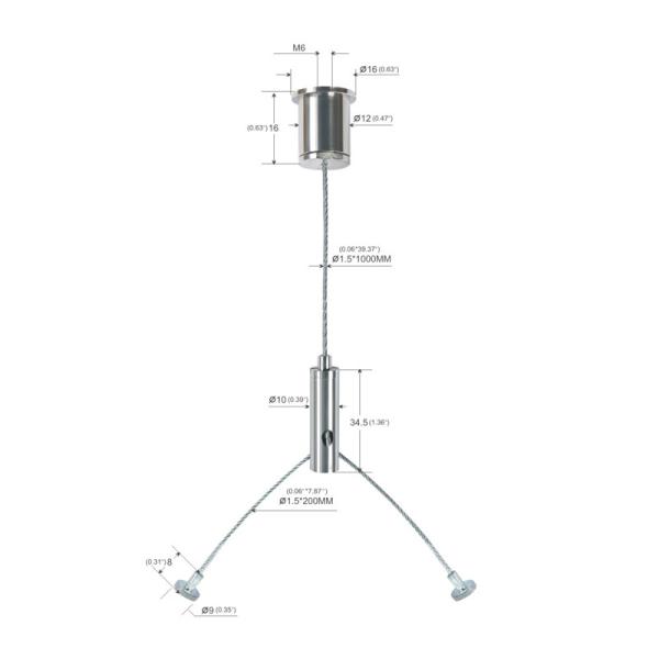 Y Shape LED Panel Light Hanging System With Lobster Hook YW-86021