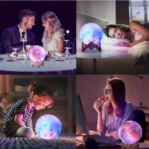 многократная цепь лампы луны СИД 3D умная красит переменчивый с деревянным основанием