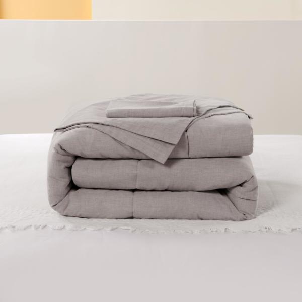 Eco Melange Cotton Recycled Polyester Comforter Set Full Size Comforter Sets