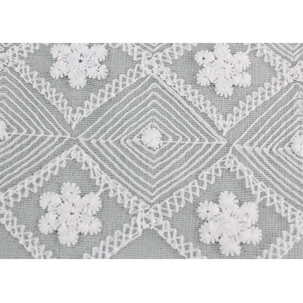 Вышитая белизной ткань сетки нейлона флористического молока ткани шнурка Силк для Веддинг