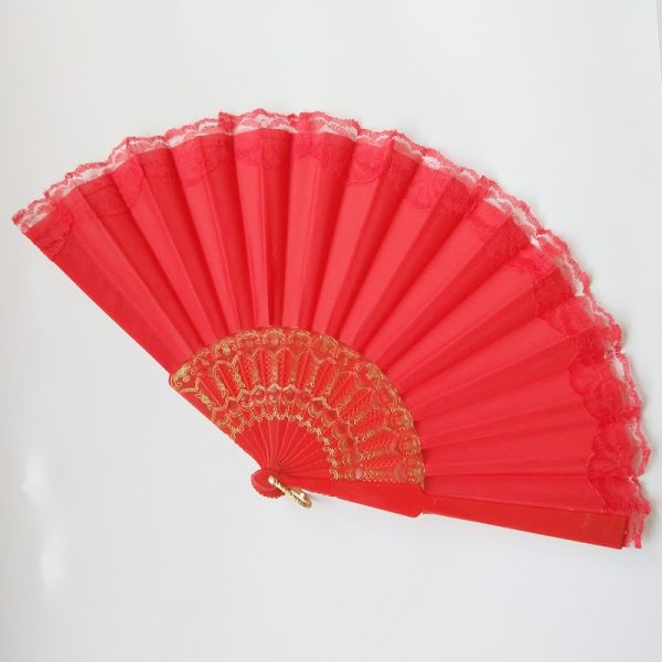 Wholesale Festival Party Performance Dance Lace Fan Wedding Gift Lace Plastic Fan