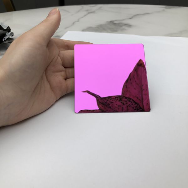 PVD Pink Mirror Finish Decorative Stainless Steel Sheet with 0.3-1.2mm Thickness and 1219*2438mm Size