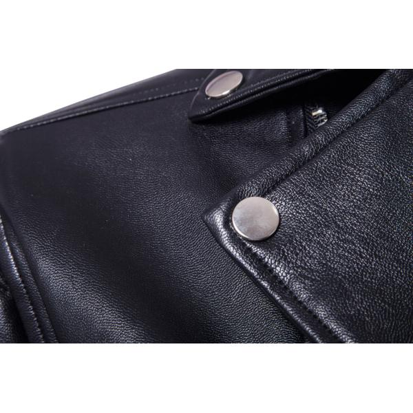 OEM classic popular best quality solid color slim fit men moto leather jacket