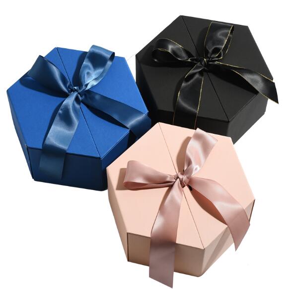 Customized Cardboard Craft Hexagon Gift Box For Cosmetic Perfume Packing
