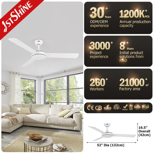 DCF-W986 MDF Blade 35W Ventilador de teto silencioso com controle remoto de 5 velocidades