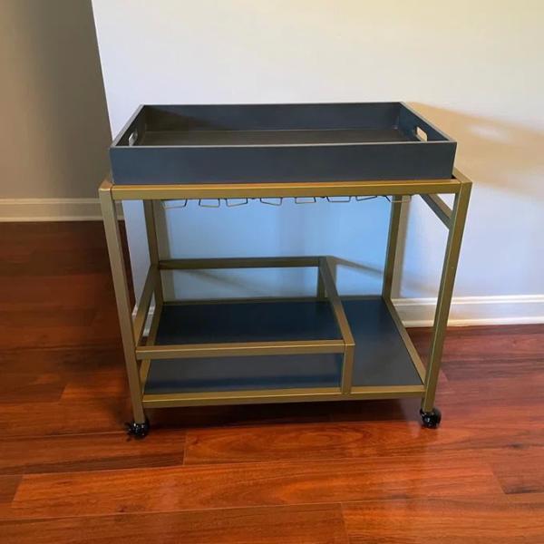 Brass Wine Drink Bar Cart Restaurant Serving Trolley Customized