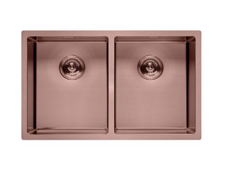Rose Gold Double Bowl Double Drainer Sink Radius 10 Stainless Steel 304