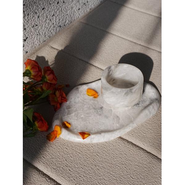 bandeja de mármol de Blanco Crisyallo de Brasil ️ lujo artesanal para elegancia atemporal y sofisticación versátil