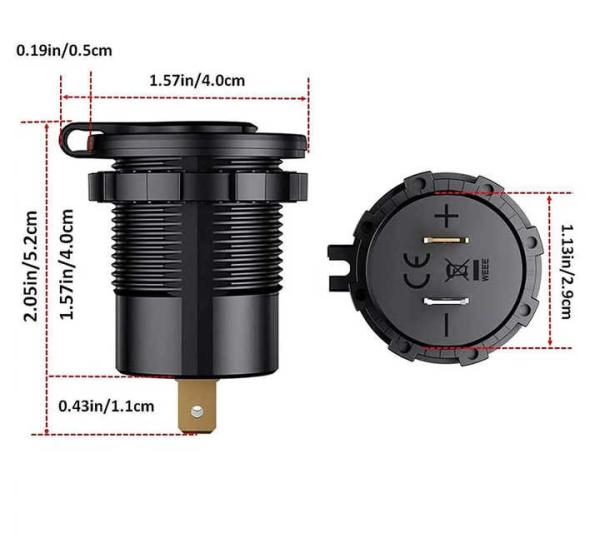 Adaptador de corriente para coche con doble USB de 5 V y 3,1 A, pequeño y redondo, para iPhone 16