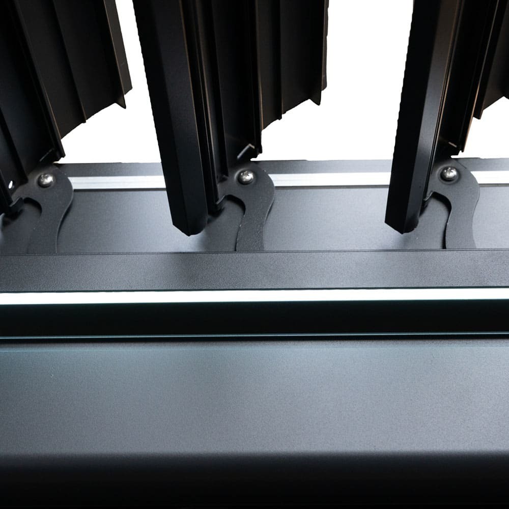 Outdoor Aluminum Bioclimatic Canopy AJUNION Waterproof Louver Garden Pergolas Bridge