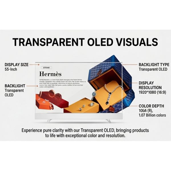 55 Inch Smart Oled 4K Information Kiosk transparent oled (tv-oled) displays