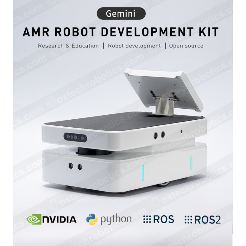 Gemini Open Source ROS SLAM AMR Robot Development Kit Platform for Research and Education with LiDAR Chassis