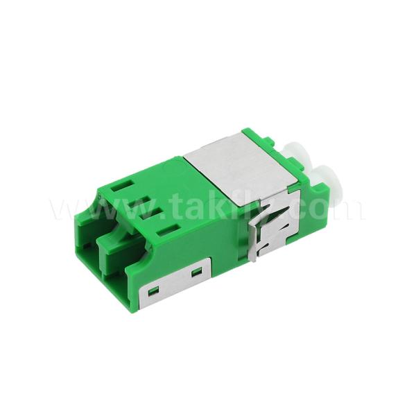 Adaptador a prueba de polvo LC Duplex V2 HD de verde sin brida