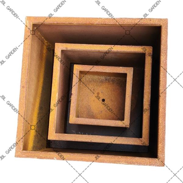 Outdoor Garden Flower Pot Custom Corten Steel Planters 1500*500*600mm High Durability