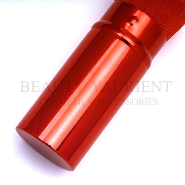 Red Aluminium Tube Retractable Travel Makeup Brush 11cm For Base Makeup