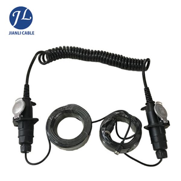 Male To Female Rear View Camera Cable 7 Pin Din Connector Spiral Trailer Cable