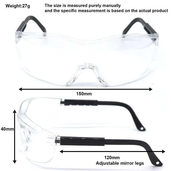 OEM Custom Logo Anti-UV Proof Anti Fog Scratch Z-87 En 166 Style  Indoor Eye Protection Goggles Clear Safety Glasses