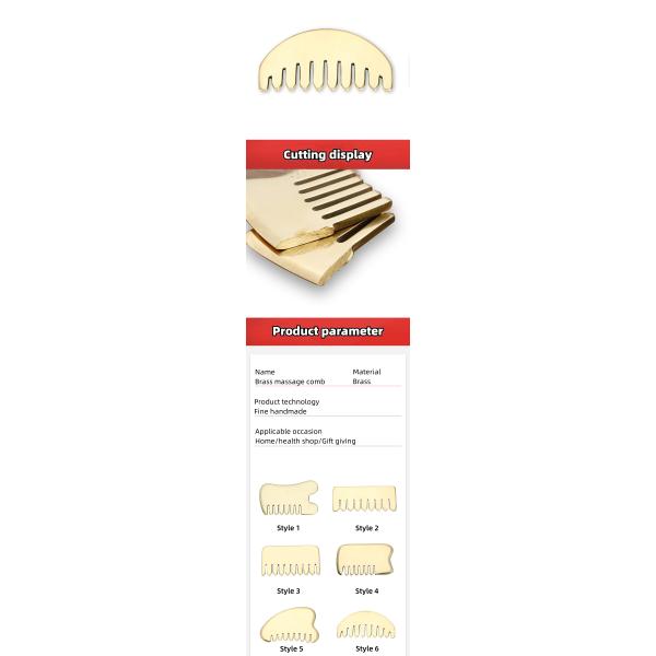 Muscle Massage Gold Gua Sha Board Tool for Natural Brass Guasha Stone Head Massager Hair Health Care Salon Beauty Tool