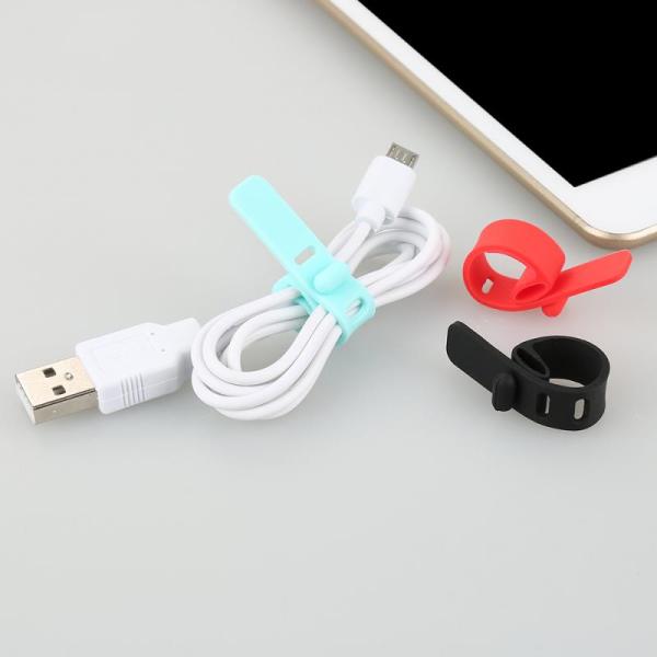 1.5mm-2.0mm Oval Silicone Self Gripping Cable Ties 6.5cm 7.4cm