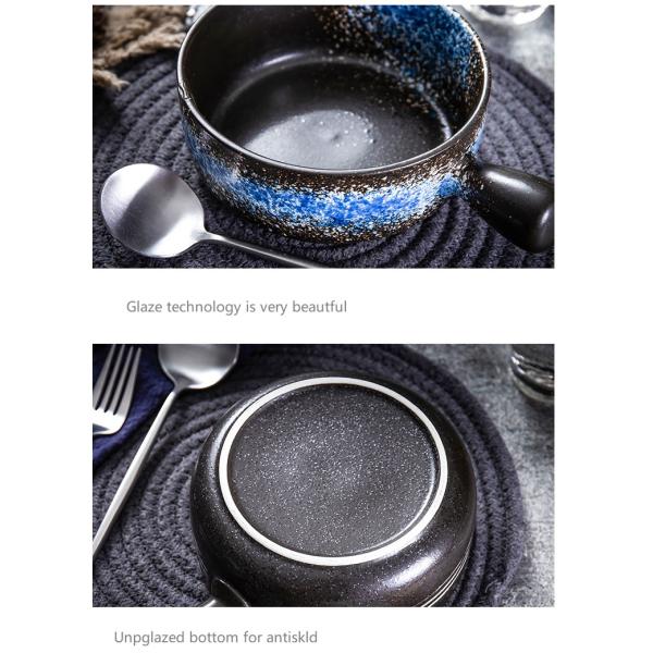 Restaurants LFGB Black Porcelain Dinnerware Contemporary Handled Porcelain Bowl