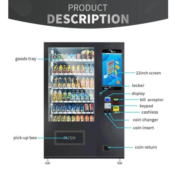 Iluminação automática de vidro do diodo emissor de luz da máquina de venda automática da dupla camada para a venda brilhante, máquina de venda automática da bebida, mícron