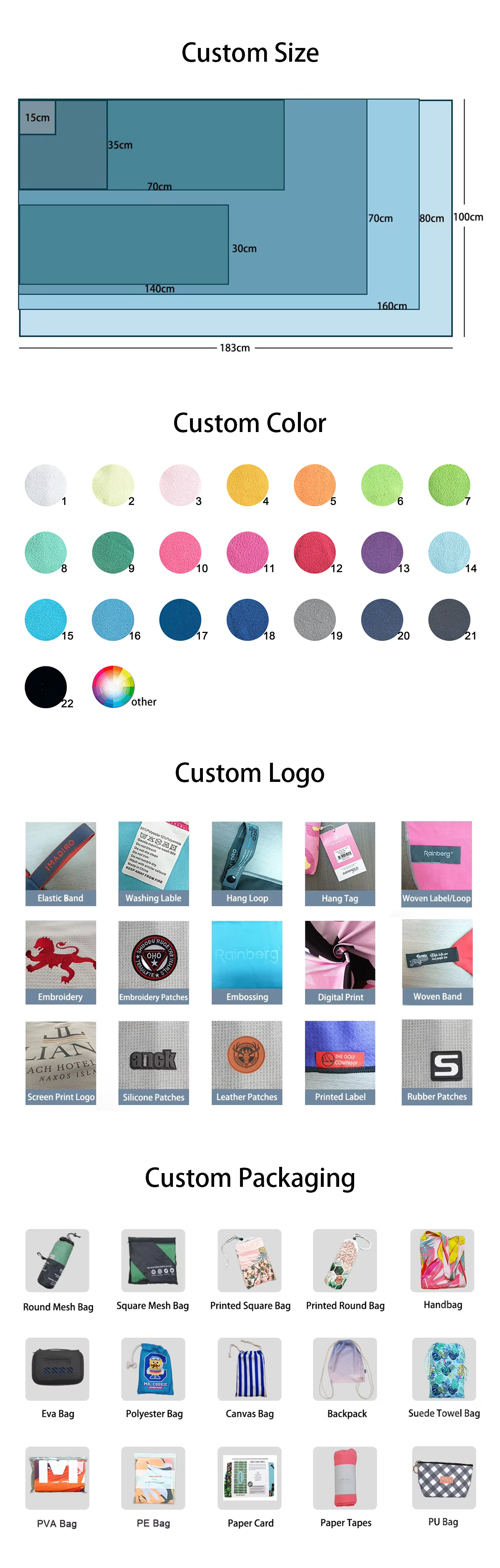 88%Polyester 12%Polyamide Compressed Microfiber Suede Beach Towel Customized Logo Carry Bag Eco-Friendly Quick-Dry