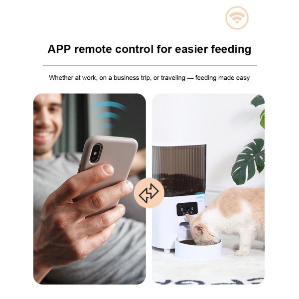Automatic Pet Feeder Scheduled Smart Dog Cat Food Dispenser with Voice Recorder