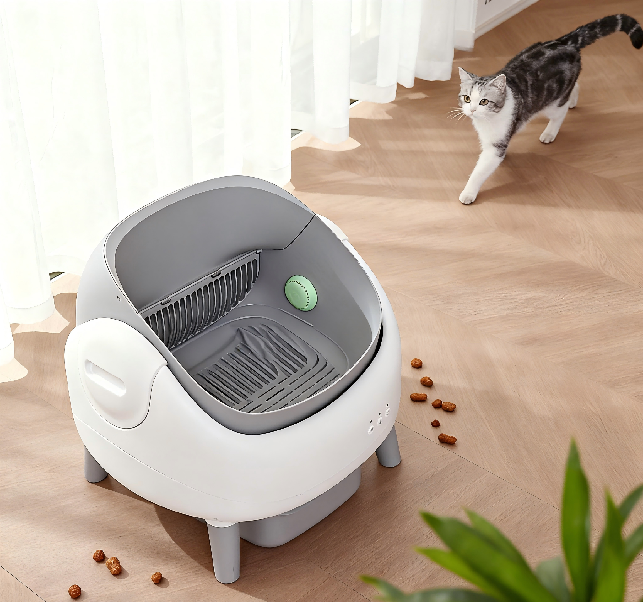 For Multiple Cats Litter Box Enclosed Anti-splatter With Sieve Deodorant Ball Large Capacity