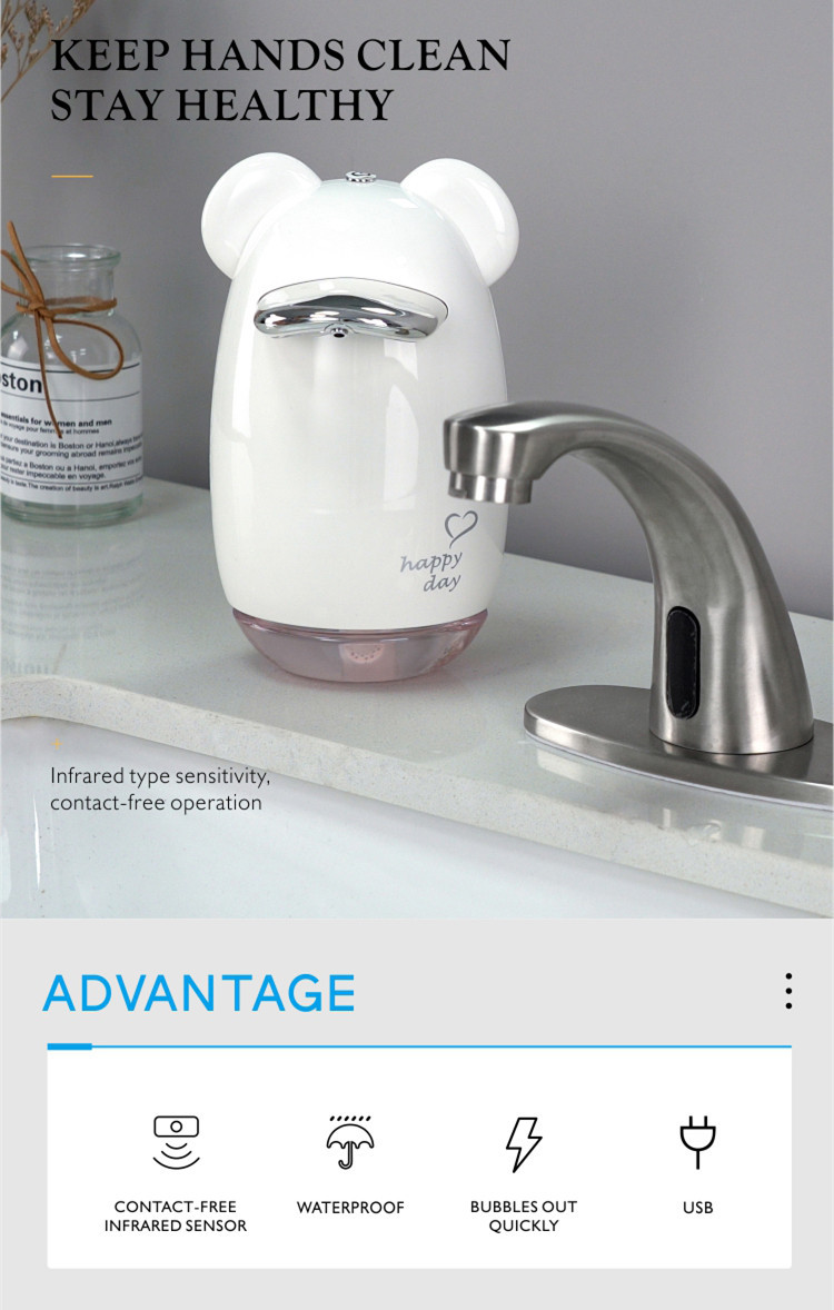 Портативный Countertop распределителя PETG 5CM Touchless жидкостного мыла 200ML