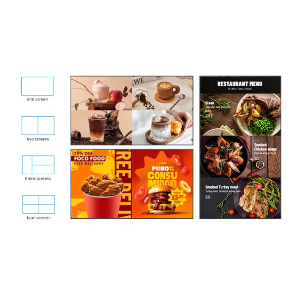 Indoor KFC Android LCD Menu Display for Restaurant Tea Cafe Digital Signage