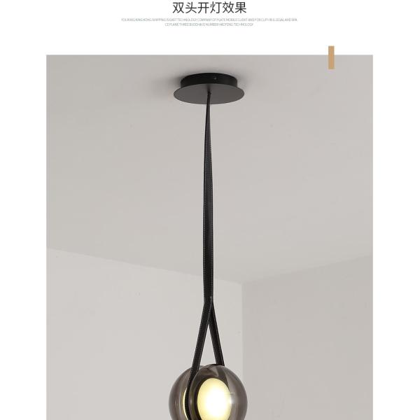 Nordic Modern Pendant Lights Glass Leather Belt Yo-yo Hanging Lamp(WH-GP-168)