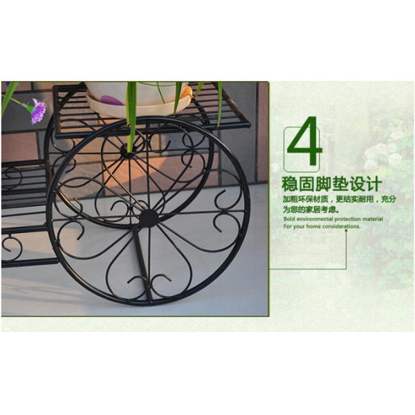Indoor Wrought Iron 1.62kg Rolling Cart Plant Stand