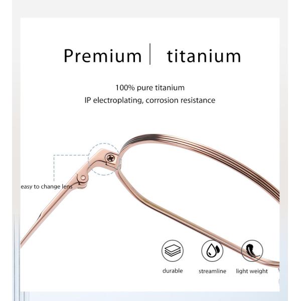 Women Men Titanium Frame Glasses Retro Round Clear Lens Eyeglasses
