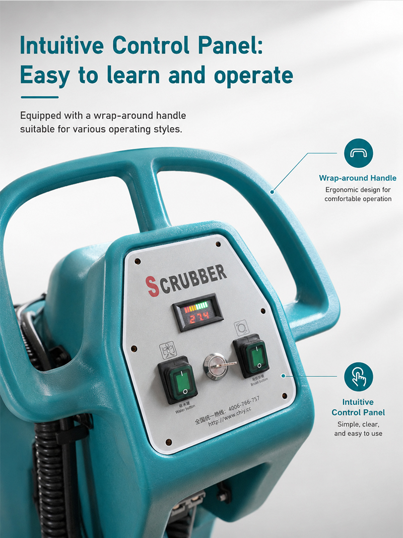Electric Commercial Hand Push Scrubber Machine Industrial Granite Floor Cleaning Machine for Warehouse Sport Hall