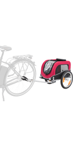 Dog Bike Trailer, Folding Pet Dog Trailer Cart for Bicycle, Bike Cargo Wagon Carrier w/Universal Hitch & 20