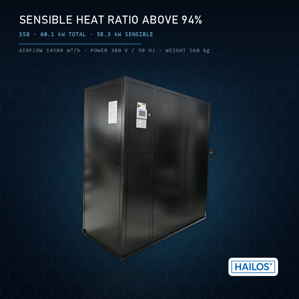 60kW Downflow Precision Air Conditioner for Data Center, Underfloor Air Supply Server Room Cooling Unit