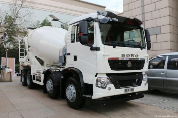 HOWO T5G 340HP 8X4 Square Concrete Mixer Truck with Euro 2/3/4/5 Emission Standard