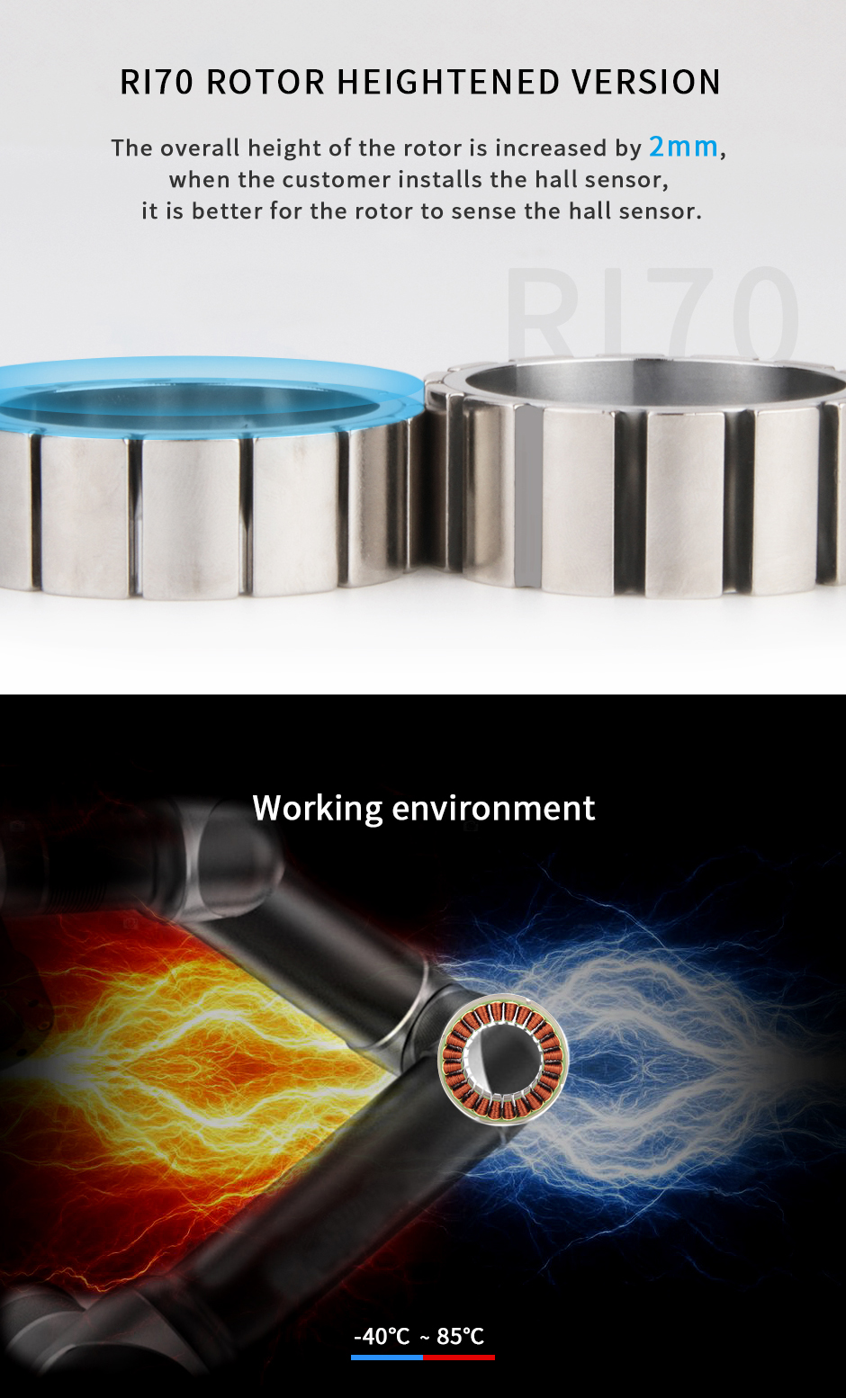 Wholesale Price T-MOTOR RI70 KV94 Frameless Inrunner Brushless Torque Servo Bldc Robot Joint Motor With Hall Sensor