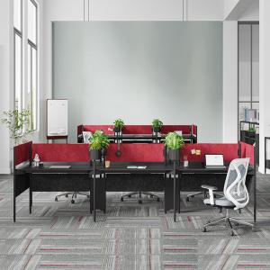Rouge Noir Bureau de bureau de 6 personnes Bureau de bureau BS-W101