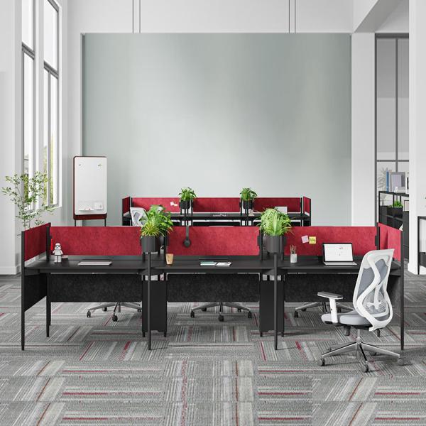 Rouge Noir Bureau de bureau de 6 personnes Bureau de bureau BS-W101