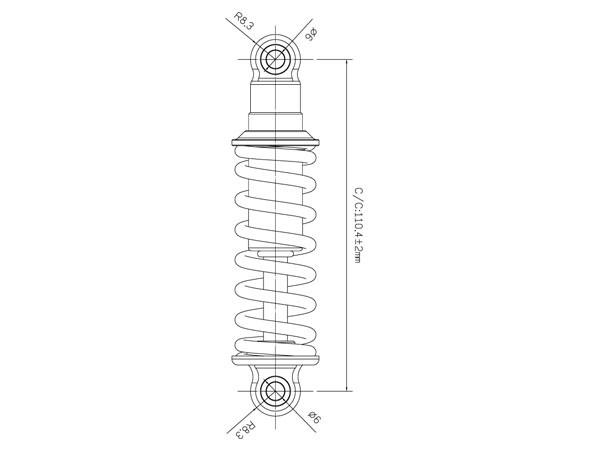 Motorista de Motociclismo de Choque de Primavera Absorvedor de Choque traseiro 90-150mm Corpo longo 200-1500lbs Amortizador